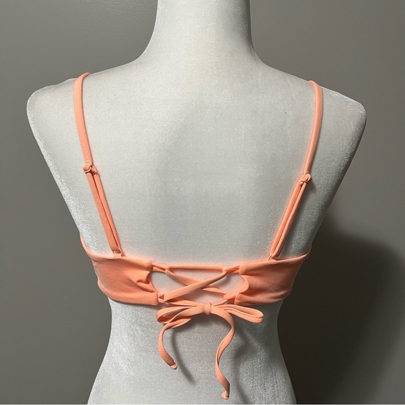 Roxy Beach Classics Athletic Triangle Bikini Top Peach - Picture 8 of 14